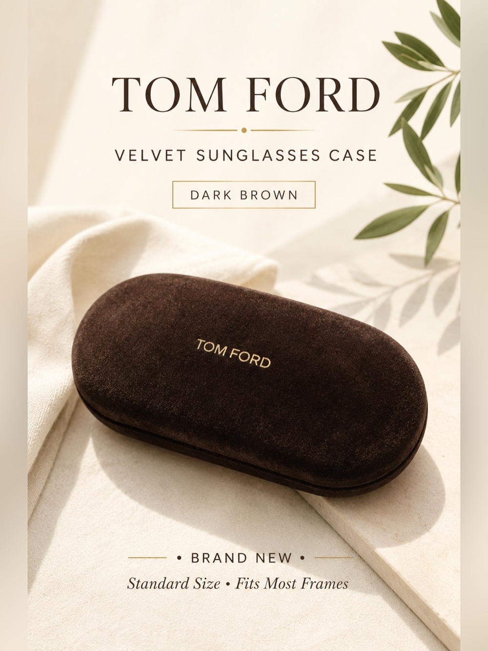 Tom Ford Velvet Sunglasses Case Dark Brown New
